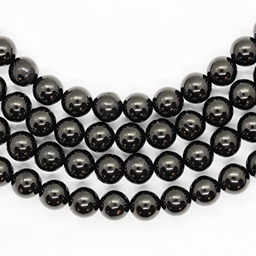 Schwarze Perlen, Onyx, 4 mm, natürliche Edelstein-Perlen für Perlen-Kits, Energie-Heilkristalle, Schmuck, Chakra, Kristall, Schmuck, Perlenzubehör, ca. 39,4 cm, ca. 90–100 Perlen von Ellaza Beads & Findings