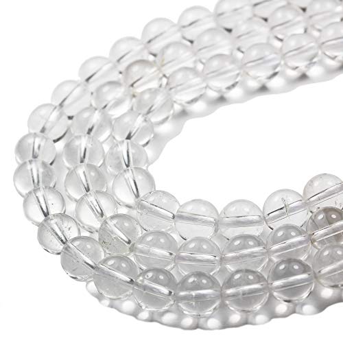 Klarer Quarz, 10 mm, natürliche Edelsteinperlen für Kristall-Armbänder, Energieheilkristalle, Schmuck, Chakra, Kristall, Schmuck, Perlenzubehör, 39,4 cm, ca. 36–40 Perlen Klarer Quarz, 10 mm, natürliche Edelsteinperlen für Kristall-Armbänder, Energieheilkristalle, Schmuck, Chakra, Kristall, Schmuck, Perlenzubehör, 39,4 cm, ca. 36–40 Perlen von Ellaza Beads & Findings