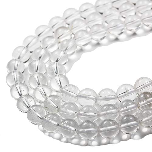 Transparente Quarz-Perlen für Kristall-Armbandherstellungs-Set, 10 mm, natürliche Edelstein-Perlen, Energieheilung, Kristalle, Schmuck, Chakra, Kristall, Schmuck, Perlenzubehör, ca. 36–40 Perlen von Ellaza Beads & Findings