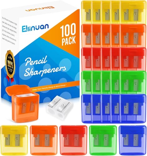48 Packungen Bleistiftspitzer, Doppelloch, Morandi-Farbe, transparent, 4 Farben, Schulbedarf von Ellinjan