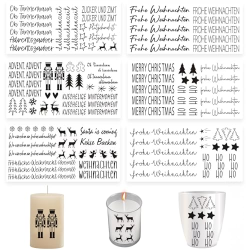 Ellxen 6 Stück Kerzentattoos Kerzensticker,Kerzen Tattoofolie Sprüche Weihnachts Kerzentattoos, Kerzenfolie für Kerze Tasse DIY Geschenk, Kerzen Dekorieren,Kerzensprüche Ellxen 6 Stück Kerzentattoos Kerzensticker,Kerzen Tattoofolie Sprüche Weihnachts Kerzentattoos, Kerzenfolie für Kerze Tasse DIY Geschenk, Kerzen Dekorieren,Kerzensprüche von Ellxen