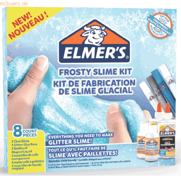 Elmers Glitzer-Kleber Slime Kit Frosty 8-teilig weiß/blau/grau von Elmers
