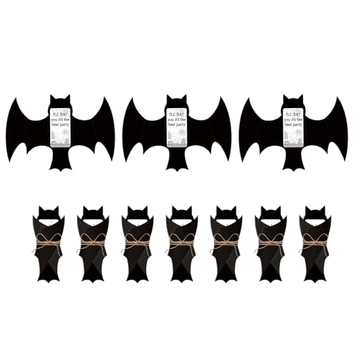 10 Stück recycelbare Notizkarten in Fledermausform, Halloween-Bastelbedarf für Wand, Fenster, Tisch, Display, Einladungskarte, Fledermaus-Motto-Party-Zubehör 10 Stück recycelbare Notizkarten in Fledermausform, Halloween-Bastelbedarf für Wand, Fenster, Tisch, Display, Einladungskarte, Fledermaus-Motto-Party-Zubehör von Elnwnnkc