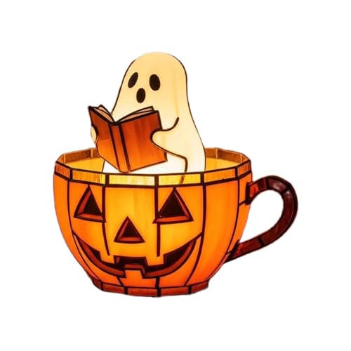 Elnwnnkc Halloween-Dekorationen aus Kunstharz, für drinnen und draußen, künstlerische, handgefertigte Skulptur-Lampe, Nachtlicht für den Schreibtisch, Innen- und Außenbereich, Kunstharz Elnwnnkc Halloween-Dekorationen aus Kunstharz, für drinnen und draußen, künstlerische, handgefertigte Skulptur-Lampe, Nachtlicht für den Schreibtisch, Innen- und Außenbereich, Kunstharz von Elnwnnkc