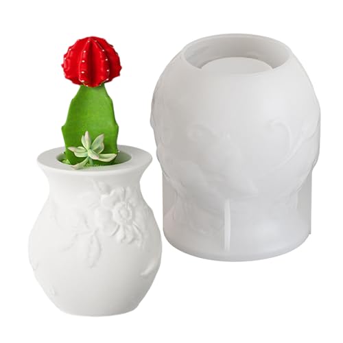 Elnwnnkc Silikon-Blumentopf-Form für Beton, Muster-Relief, Sukkulenten, Kerzenhalter, Formen für Epoxidharz, praktische Vasenformen, Make-up-Stifthalter, Form für Garten und Innenbereich Elnwnnkc Silikon-Blumentopf-Form für Beton, Muster-Relief, Sukkulenten, Kerzenhalter, Formen für Epoxidharz, praktische Vasenformen, Make-up-Stifthalter, Form für Garten und Innenbereich von Elnwnnkc