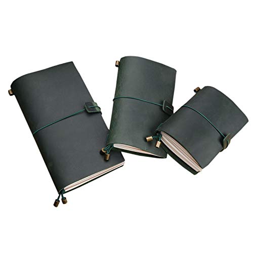 Elonglin Notizblöcke Premium Tagebücher Reisetagebuch Memo Notizbuch Crazy horse leather Dunkel Grün Tragbarer Typ - 3 Seilschnallen Elonglin Notizblöcke Premium Tagebücher Reisetagebuch Memo Notizbuch Crazy horse leather Dunkel Grün Tragbarer Typ - 3 Seilschnallen von Elonglin