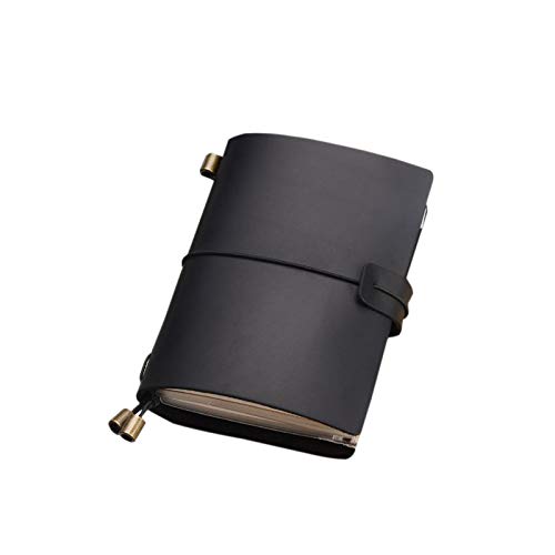 Elonglin Notizblöcke Premium Tagebücher Reisetagebuch Memo Notizbuch Crazy horse leather Schwarz Tragbarer Typ - 3 Seilschnallen Elonglin Notizblöcke Premium Tagebücher Reisetagebuch Memo Notizbuch Crazy horse leather Schwarz Tragbarer Typ - 3 Seilschnallen von Elonglin