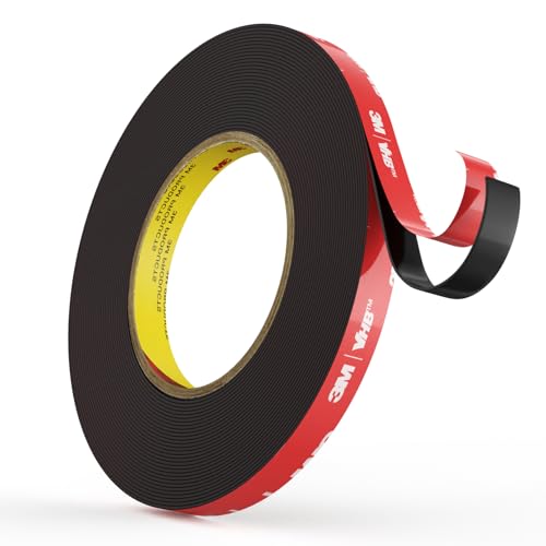 Elover Doppelseitiges Klebeband, strapazierfähiges, wasserdichtes Schaumstoff-Klebeband zur Befestigung an Wänden und LED-Lichtstreifen, 9,6 m Länge, 10 mm Breite, als Dekoration für Auto von Elover