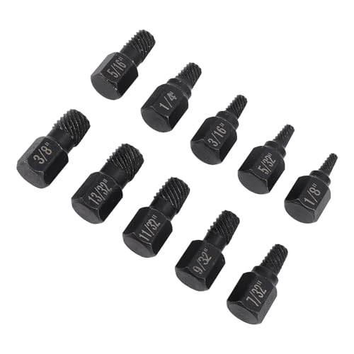 Elprico Schraubenextraktor -Set Hochleistungsverzerrungs -Schraubenextraktor für die Automobilwartung 10pcs 1/8 Zoll Bis 13/32 Zoll Cr V Stahl Sechskantschraube Extraktor von Elprico