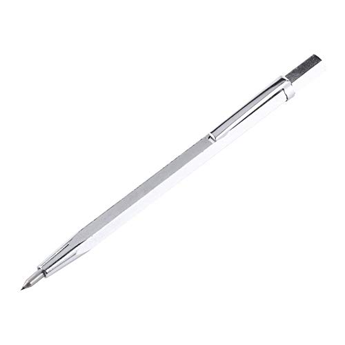 Elprico Scriber Pen, 1PC Wolframcarbidspitzen-Scriber, tragbare Tasche aus tragbarer Legierung Scriber Gravur Pen Tool Allgemeine Werkzeuge mit Clip für Glas, Keramik, Metallblech(Silber) von Elprico