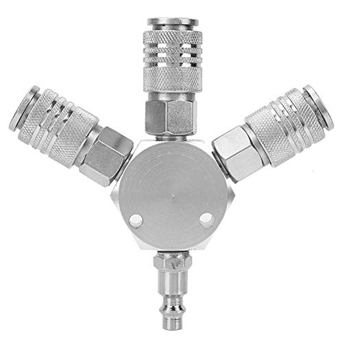 Verteiler Schnellkupplung, 3 Wege Luftschlauchverteiler Schnellkupplungs Anschlussadapter Splitter 1/4 '' F-NPT von Elprico