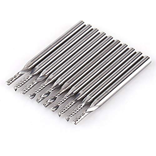 Vikye 10 Stück 1/8 '' Wolframcarbid-Schaftfräser, CNC-Fräser Einzelflöten-Spiralbohrer-Gravurwerkzeuge, 2 mm Fräsmesser mit Fräskante Vikye 10 Stück 1/8 '' Wolframcarbid-Schaftfräser, CNC-Fräser Einzelflöten-Spiralbohrer-Gravurwerkzeuge, 2 mm Fräsmesser mit Fräskante von Elprico
