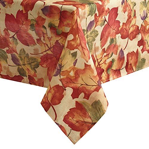 Elrene Home Fashions Ernte-Festival Herbst Bedruckte Tischdecke, Polyester, Multi, 52" x 52" (Tablecloth) von Elrene