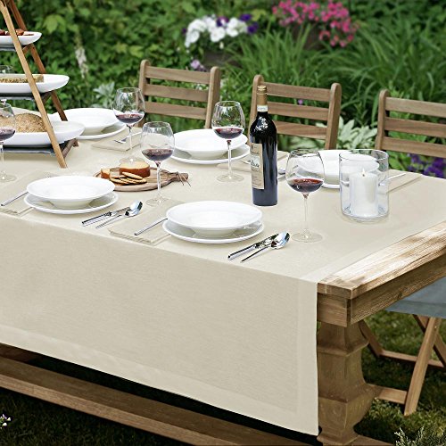 Villeroy and Boch La Classica Luxus-Tischdecke, Leinen, 178 x 320 cm, elfenbeinfarben von Elrene Home Fashions