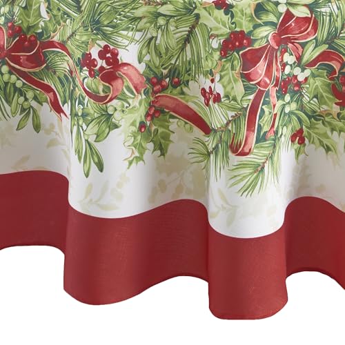 Elrene Holly Traditions Tischdecke, Multi, 70" Round (Tablecloth) von Elrene