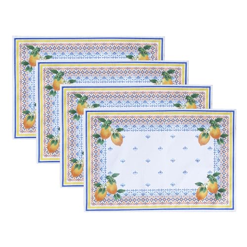 Elrene Home Fashions Capri Zitronen-Tischdecke, doppelseitig, mediterraner Stoff, rechteckig, 152,4 x 213,4 cm Elrene Home Fashions Capri Zitronen-Tischdecke, doppelseitig, mediterraner Stoff, rechteckig, 152,4 x 213,4 cm von Elrene