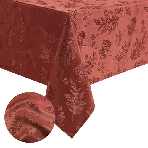 Elrene Home Fashions Elegant Woven Leaves Jacquard Damask Fabric Tablecloth for Fall/Harvest/Thanksgiving, 52" x 70", Spice Red Elrene Home Fashions Elegant Woven Leaves Jacquard Damask Fabric Tablecloth for Fall/Harvest/Thanksgiving, 52" x 70", Spice Red von Elrene
