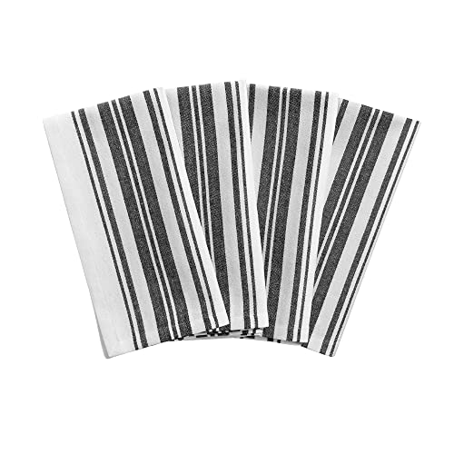 Elrene Farmhouse Living Homestead Servietten, gestreift, 4 Stück, Baumwolle, Schwarz/Weiß, 20" x 20" (Set of 4), 4 Elrene Farmhouse Living Homestead Servietten, gestreift, 4 Stück, Baumwolle, Schwarz/Weiß, 20" x 20" (Set of 4), 4 von Elrene