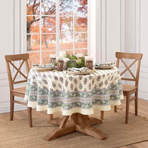 Elrene Home Fashions Ovale Tischdecke mit Nomaden-Ernteblockdruck, Herbst/Erntedankfest, 152,4 x 213,4 cm Elrene Home Fashions Ovale Tischdecke mit Nomaden-Ernteblockdruck, Herbst/Erntedankfest, 152,4 x 213,4 cm von Elrene