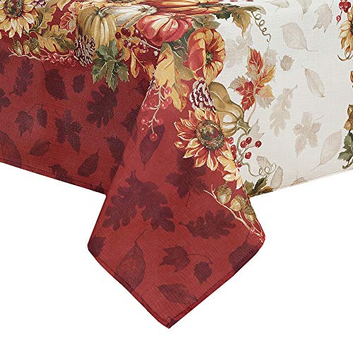 Elrene Home Fashions Swaying Leaves Bordered Fall Tablecloth, 60" x 144", Multi von Elrene