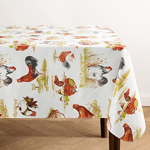 Elrene Home Fashions Vintage Hahn Country Farm Wasser- und schmutzabweisende Vinyl-Tischdecke für drinnen und draußen, Flanell-Rückseite, 152,4 x 259,1 cm, rechteckig Elrene Home Fashions Vintage Hahn Country Farm Wasser- und schmutzabweisende Vinyl-Tischdecke für drinnen und draußen, Flanell-Rückseite, 152,4 x 259,1 cm, rechteckig von Elrene