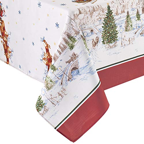 Elrene Home Fashions Weihnachtsmann-Tischdecke, schneebedeckt, knitterfrei, 152 x 213 cm, rechteckig Elrene Home Fashions Weihnachtsmann-Tischdecke, schneebedeckt, knitterfrei, 152 x 213 cm, rechteckig von Elrene