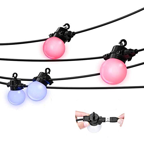 Elrigs LED Lichterkette Farbwechsel RGBW, Erweiterungspack, dimmbare G45 LED Lampe für Innen/Außen, 3 Meter, 4 Lampe,IP65 Elrigs LED Lichterkette Farbwechsel RGBW, Erweiterungspack, dimmbare G45 LED Lampe für Innen/Außen, 3 Meter, 4 Lampe,IP65 von Elrigs
