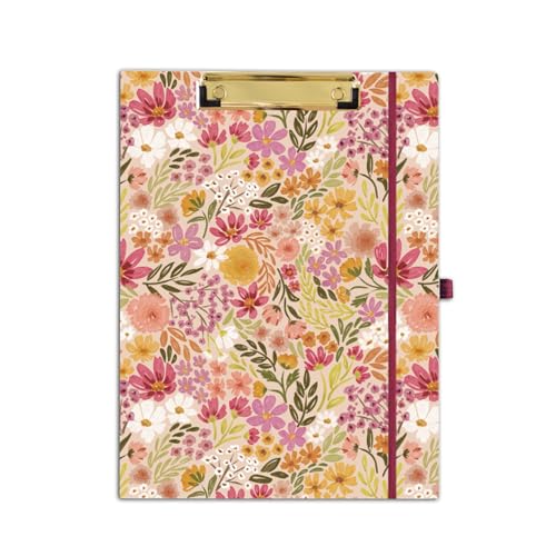 Elyse Breanne Design, Clipfolio, Portfolio und Klemmbrett, inklusive 40 linierten Blättern, Notizblock, integrierte Taschenmappen, um organisiert und professionell zu halten, Primrose Petals von Elyse Breanne Design