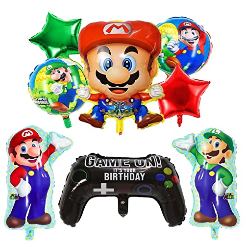 Super Mario Luftballons Mario Bros Brüder Party Geburtstag Deko | 8 x Folienballons | für Kindergeburtstag Party Dekoration von Elyseu