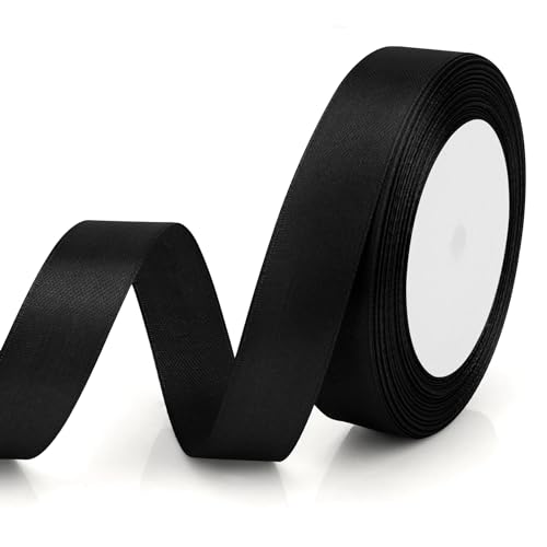 Geschenkband Schwarz Satinband Schwarz 20mm, 23m Gurtband Schleifenband für Geschenke Satinbänder für Geschenke Festival Bänder für Geschenkverpackung Weihnachtsgeschenke Seidenbänder für Geburtstag Geschenkband Schwarz Satinband Schwarz 20mm, 23m Gurtband Schleifenband für Geschenke Satinbänder für Geschenke Festival Bänder für Geschenkverpackung Weihnachtsgeschenke Seidenbänder für Geburtstag von EmDryze