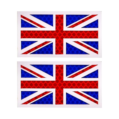 EmWoot Aufnäher mit Haken und Schlaufe für das Vereinigte Königreich, Großbritannien, 8,9 x 5,1 cm, IR-Infrarot, reflektierend, lasergeschnitten, 2 Stück von EmWoot