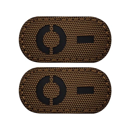 EmWoot Blutgruppe O Flicken IR Infrarot Reflektierend Laserschnitt Patch Taktische Moral Patch Haken und Schlaufe (5,1 x 2,5 cm braun) 2 Stück von EmWoot