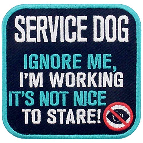 Aufnäher mit Aufschrift "Service Dog It's Not Nice to Stare", für Westen/Geschirre, bestickt, mit Klettverschluss von EmbTao