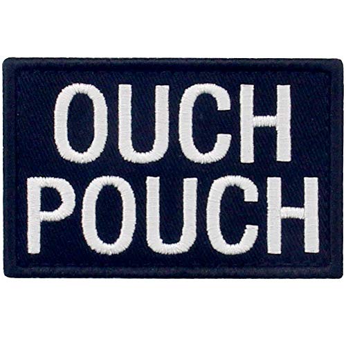 Autsch Pouch Bestickter Aufnäher mit Haken- und Flauschbänder, Weiß schwarz Autsch Pouch Bestickter Aufnäher mit Haken- und Flauschbänder, Weiß schwarz von EmbTao