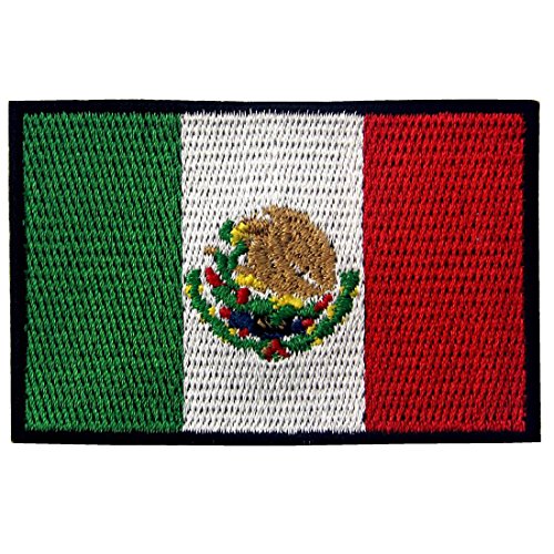 Mexiko-Flagge Bestickter Aufnäher mit Haken- und Flauschbänder von EmbTao