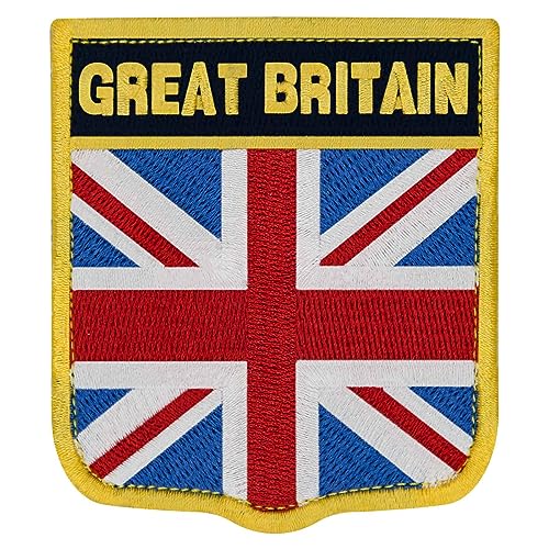 Britisches Schild Union Jack Flag Bestickter Aufnäher mit Haken- und Flauschbänder von EmbTao