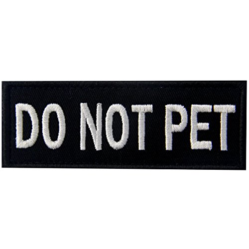 Do Not Pet Nicht Haustier Service Tier Westen/Gurte Emblem Bestickter Aufnäher mit Haken- und Flauschbänder von EmbTao