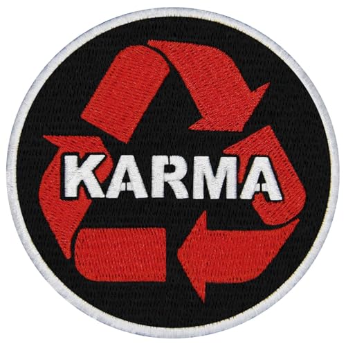 EmbTao Aufnäher "Karma Retribution for Sin", bestickt, Biker-Abzeichen, Applikation, zum Aufbügeln oder Aufnähen EmbTao Aufnäher "Karma Retribution for Sin", bestickt, Biker-Abzeichen, Applikation, zum Aufbügeln oder Aufnähen von EmbTao