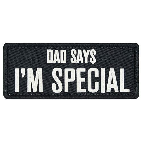 EmbTao Aufnäher mit Aufschrift "Dad Says I'm Special", bestickt, Biker-Applikation, Klettverschluss, Emblem von EmbTao