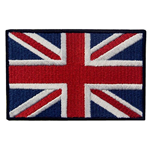 EmbTao Aufnäher mit britischer Union Jack, bestickt, England-Flagge, Großbritannien, mit Klettverschluss, Emblem von EmbTao