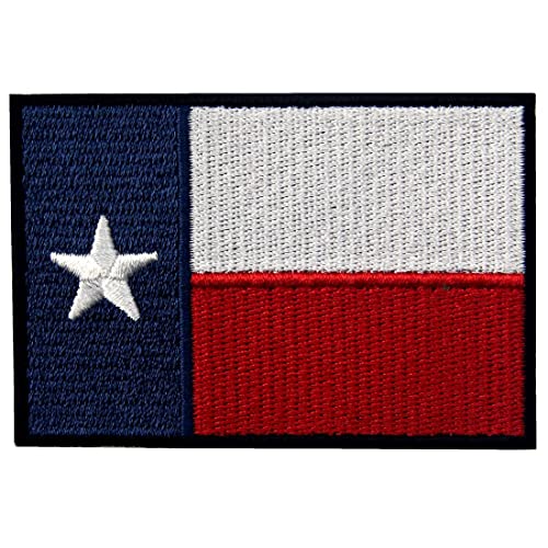 EmbTao Bestickte Texas State Flagge Applikation Verschluss Haken & Schlaufe Patch TX Emblem von EmbTao