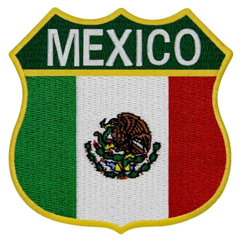 EmbTao Flagge des mexikanischen Schildes Bestickter Aufnäher zum Aufbügeln/Annähen EmbTao Flagge des mexikanischen Schildes Bestickter Aufnäher zum Aufbügeln/Annähen von EmbTao