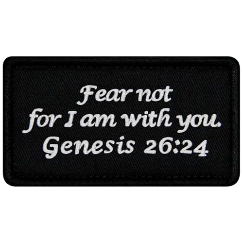 EmbTao Genesis 26:24 Fear Not for I Am with You, bestickter Biker-Abzeichen, lustige Applikation, Haken- und Schlaufen-Emblem EmbTao Genesis 26:24 Fear Not for I Am with You, bestickter Biker-Abzeichen, lustige Applikation, Haken- und Schlaufen-Emblem von EmbTao