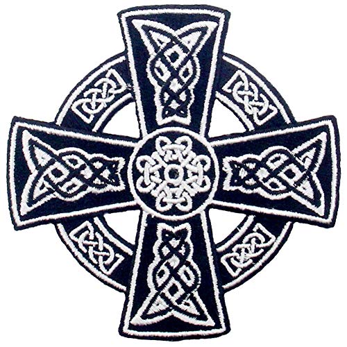 Irische Goth Druiden Wicca Pagan des keltischen Kreuzes Bestickter Aufnäher zum Aufbügeln/Annähen von EmbTao