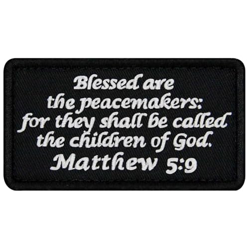 EmbTao Matthäus 5:9 Blessed are The Peacemakers, bestickter Biker-Abzeichen, lustige Applikation, Haken- und Schlaufen-Emblem von EmbTao