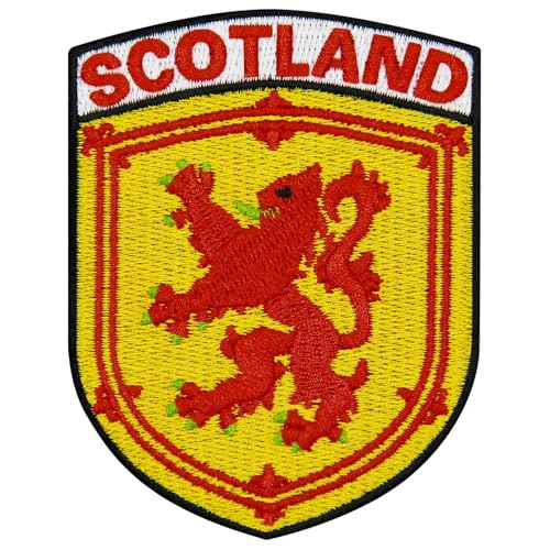 EmbTao Schottland Wappen Löwenschild Bestickter Aufnäher zum Aufbügeln/Annähen von EmbTao