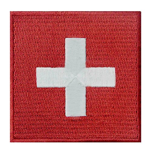 Schweiz Flagge Flicken Bestickter Aufnäher zum Aufbügeln/Annähen Schweiz Flagge Flicken Bestickter Aufnäher zum Aufbügeln/Annähen von EmbTao