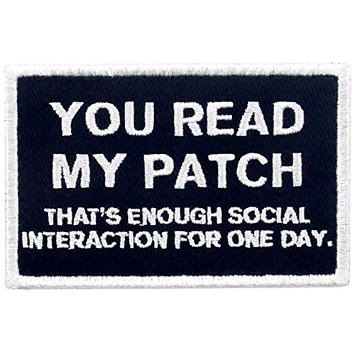 Sie lesen meinen Patch, das ist genug soziale Interaktion für einen Tag Bestickter Aufnäher mit Haken- und Flauschbänder Sie lesen meinen Patch, das ist genug soziale Interaktion für einen Tag Bestickter Aufnäher mit Haken- und Flauschbänder von EmbTao