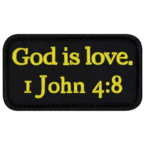 EmnTao Gott ist Liebe 1 Johannes 4:8 Bestickter Aufnäher mit Haken- und Flauschbänder von EmbTao