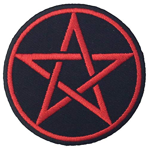 Goth Pagan Symbole Pentagramm Patch bestickt Applikation zum Aufbügeln oder Aufnähen von EmbTao